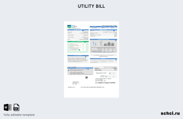 цифровая загрузка шаблона счета за коммунальные услуги USA Green Mountain Energy